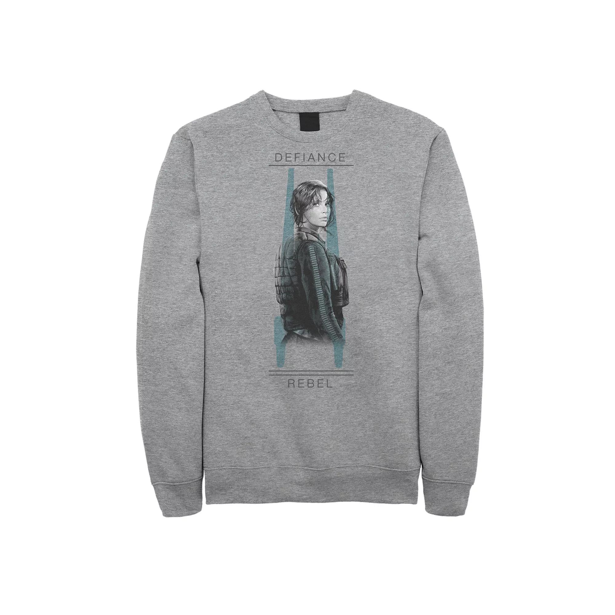 Men's Star Wars Rogue One Jyn Defiance U-Wing Sweatshirt, Size: Large, Athletic Grey Product Image