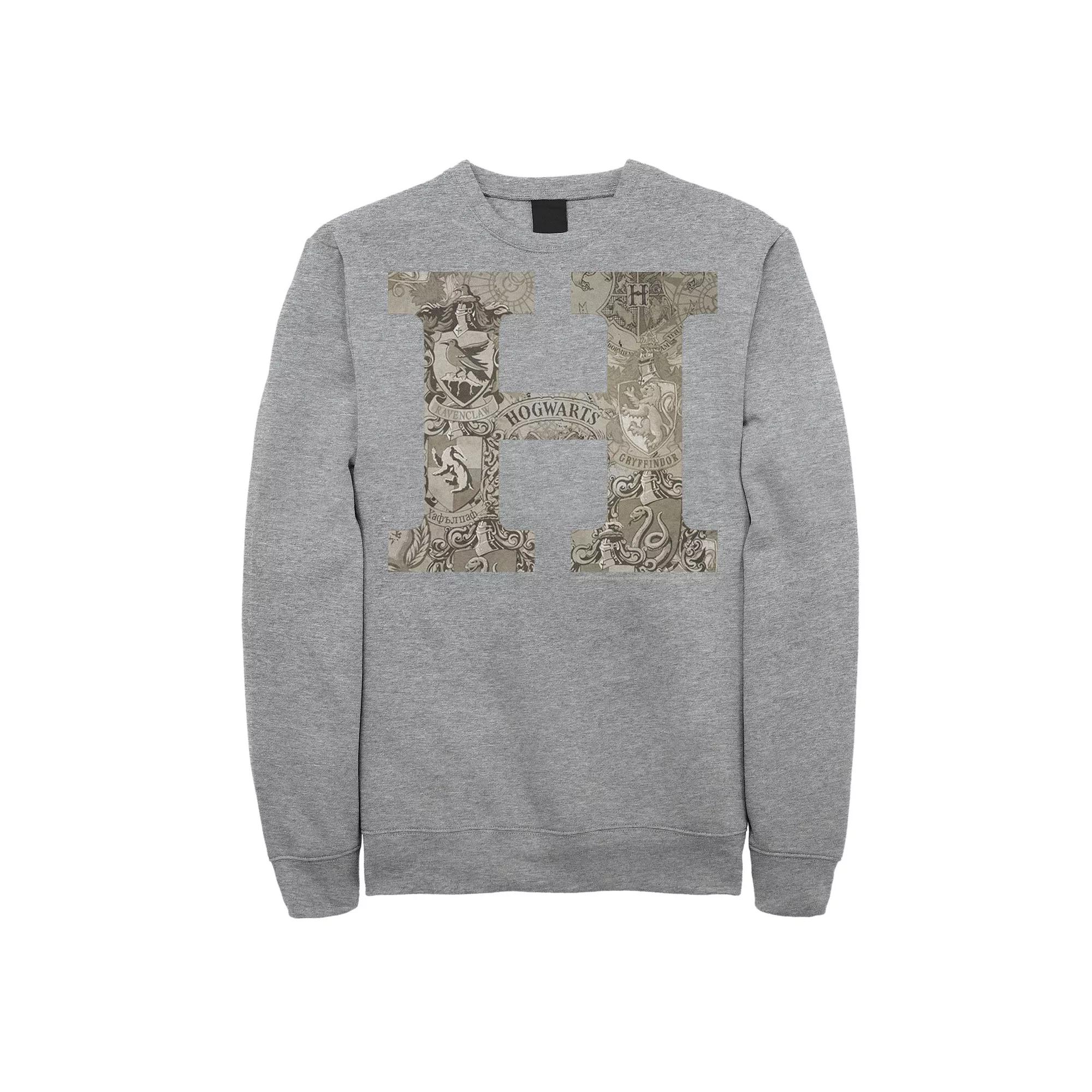 Men's Harry Potter H Hogwarts Crest Fill Sweatshirt,  Product Image