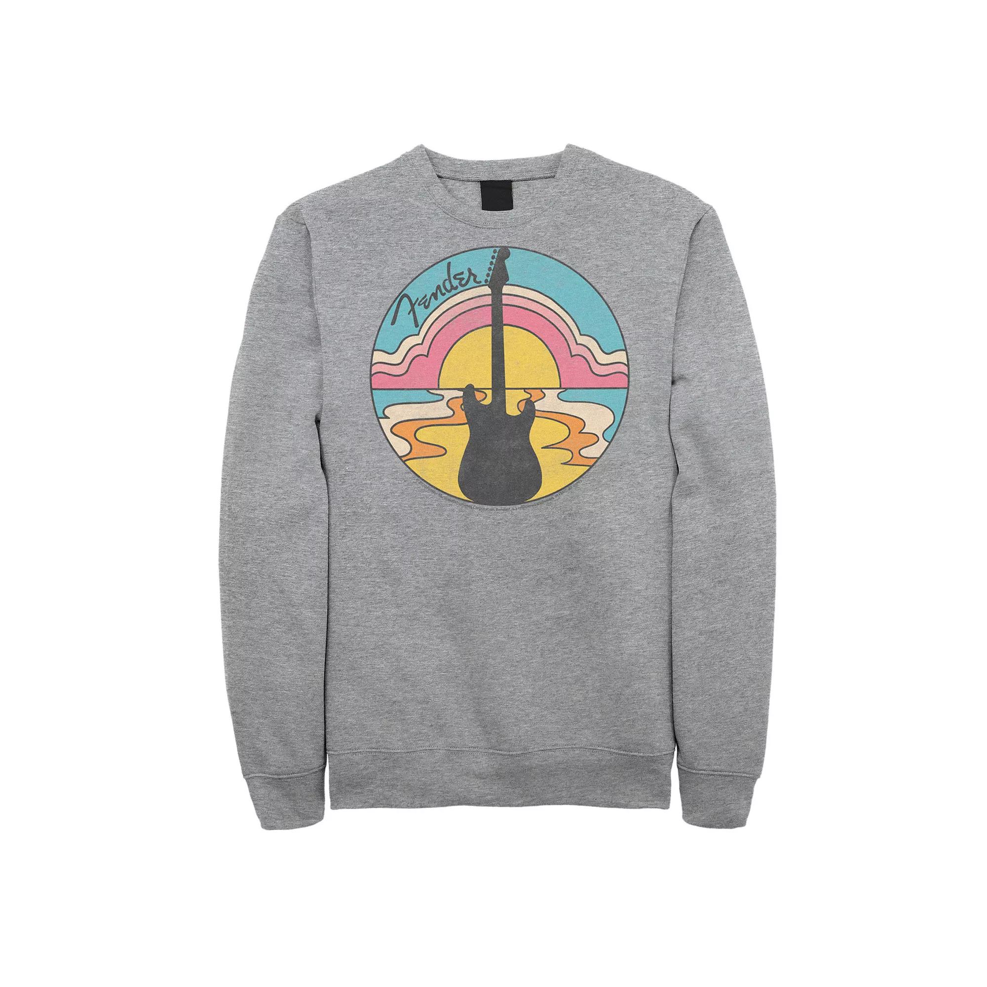 Big & Tall Fender 60s Groovy Guitar Sunset Graphic Fleece Pullover, Men's,  Product Image