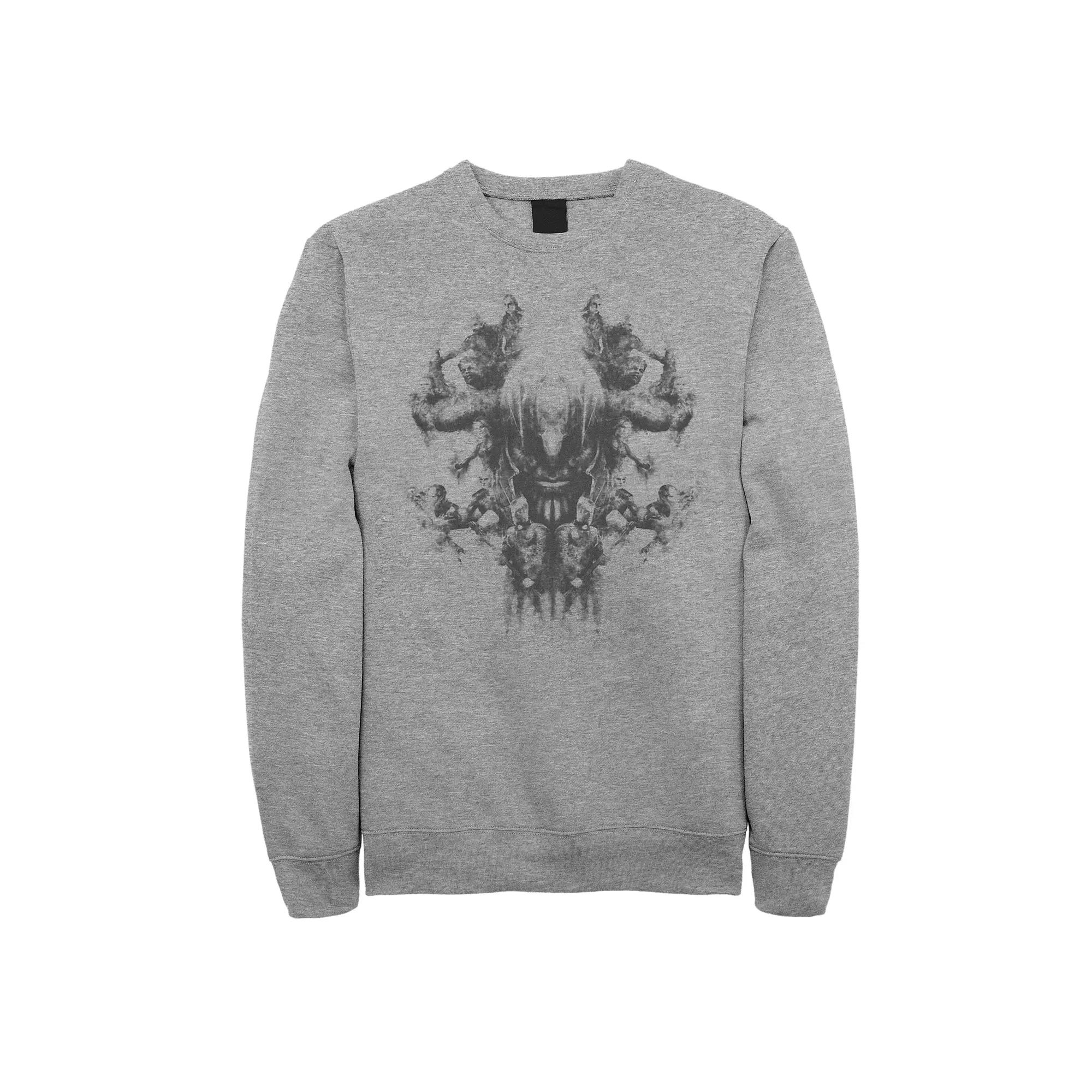 Men's Marvel Avengers Endgame Smoke Skull Fleece Top, Size: Medium, Athletic Grey Product Image