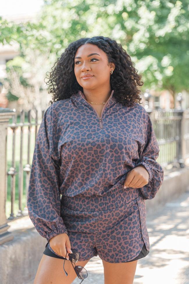 Errands To Run Brown In Spotted Sweetheart Lined Active Shorts FINAL SALE Product Image