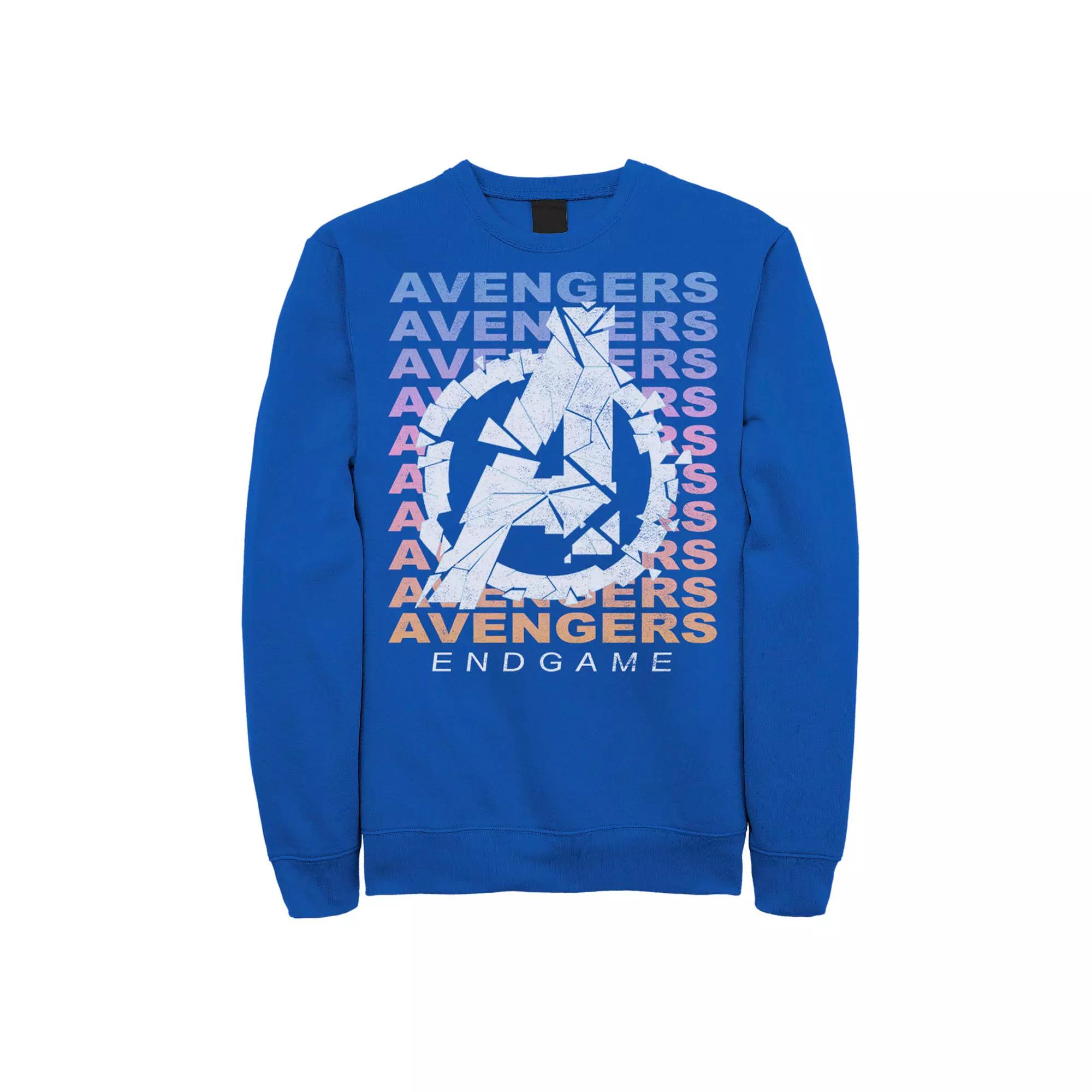 Men's Marvel Avengers: Endgame Gradient Logo Shatter Sweatshirt, Size: XXL, Royal Product Image