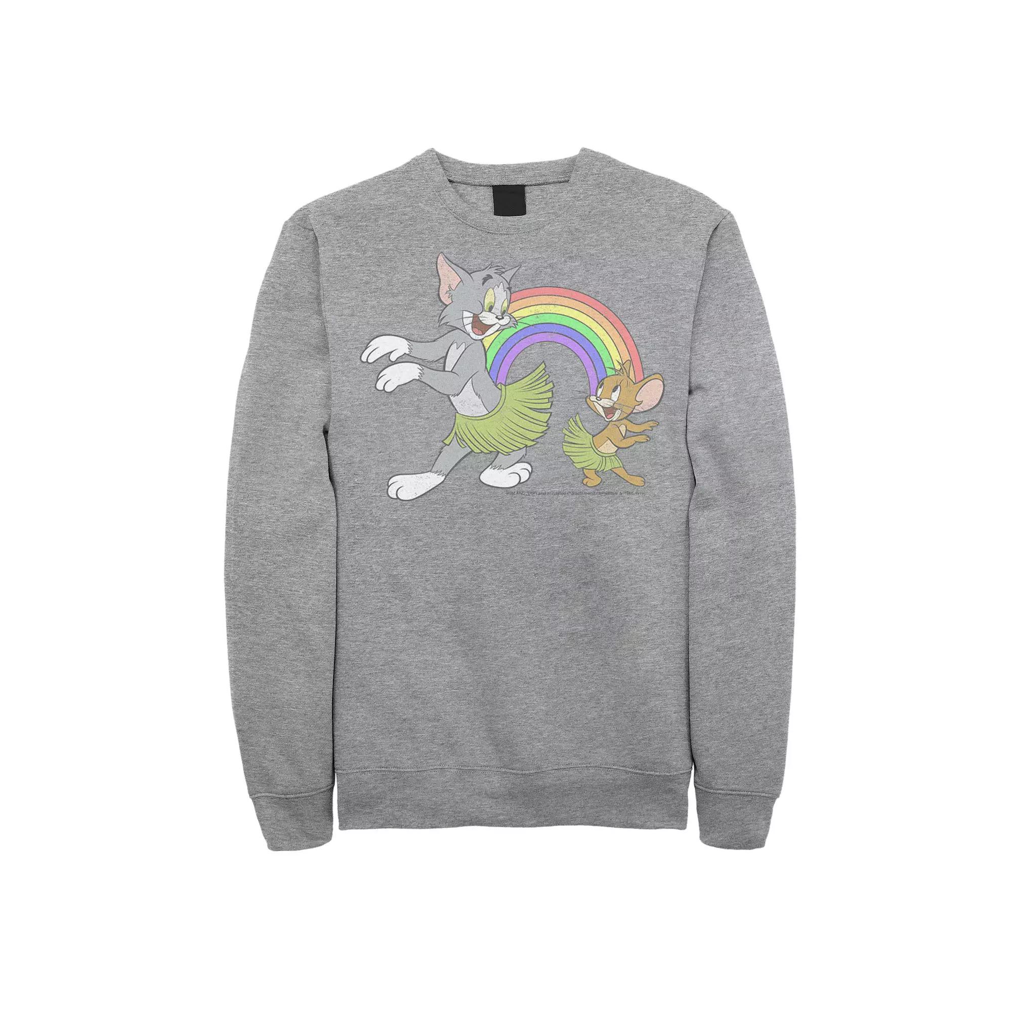 Men's Tom & Jerry Aloha Sweatshirt, Size: XL, Athletic Grey Product Image