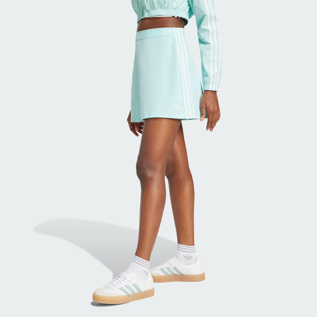 adidas Adicolor 3-Stripes Mini Skirt Semi Flash Aqua XL Womens Product Image