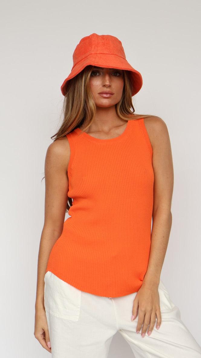 Orange Terry Bucket Hat Product Image