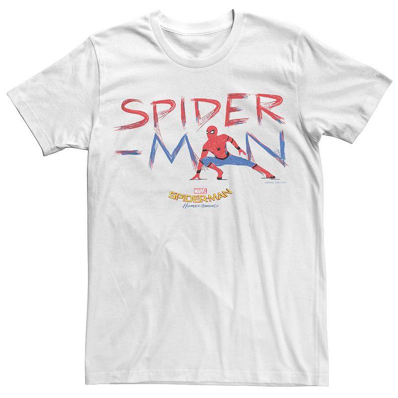 Men's Marvel Spider-Man Sketch Graphic Tee, Size: XXL, White Product Image