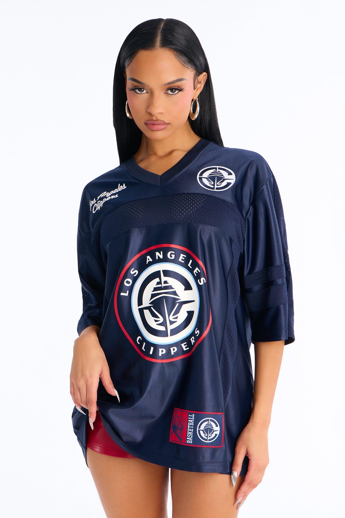 NBA Clippers Oversized Mesh Tee - Navy Female Product Image