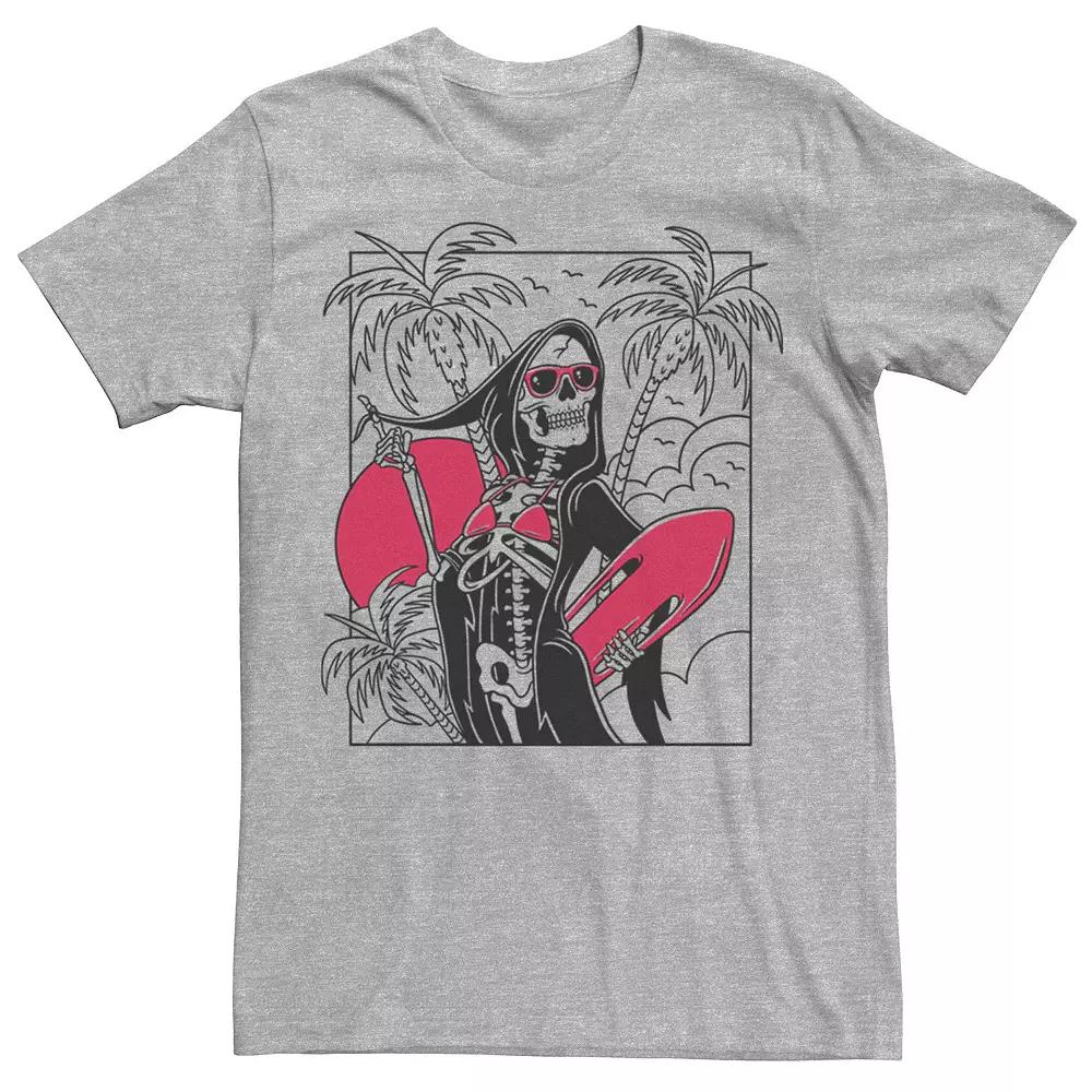 Men's Grim Reaper Surfs Up Portrait Graphic Tee,  Product Image