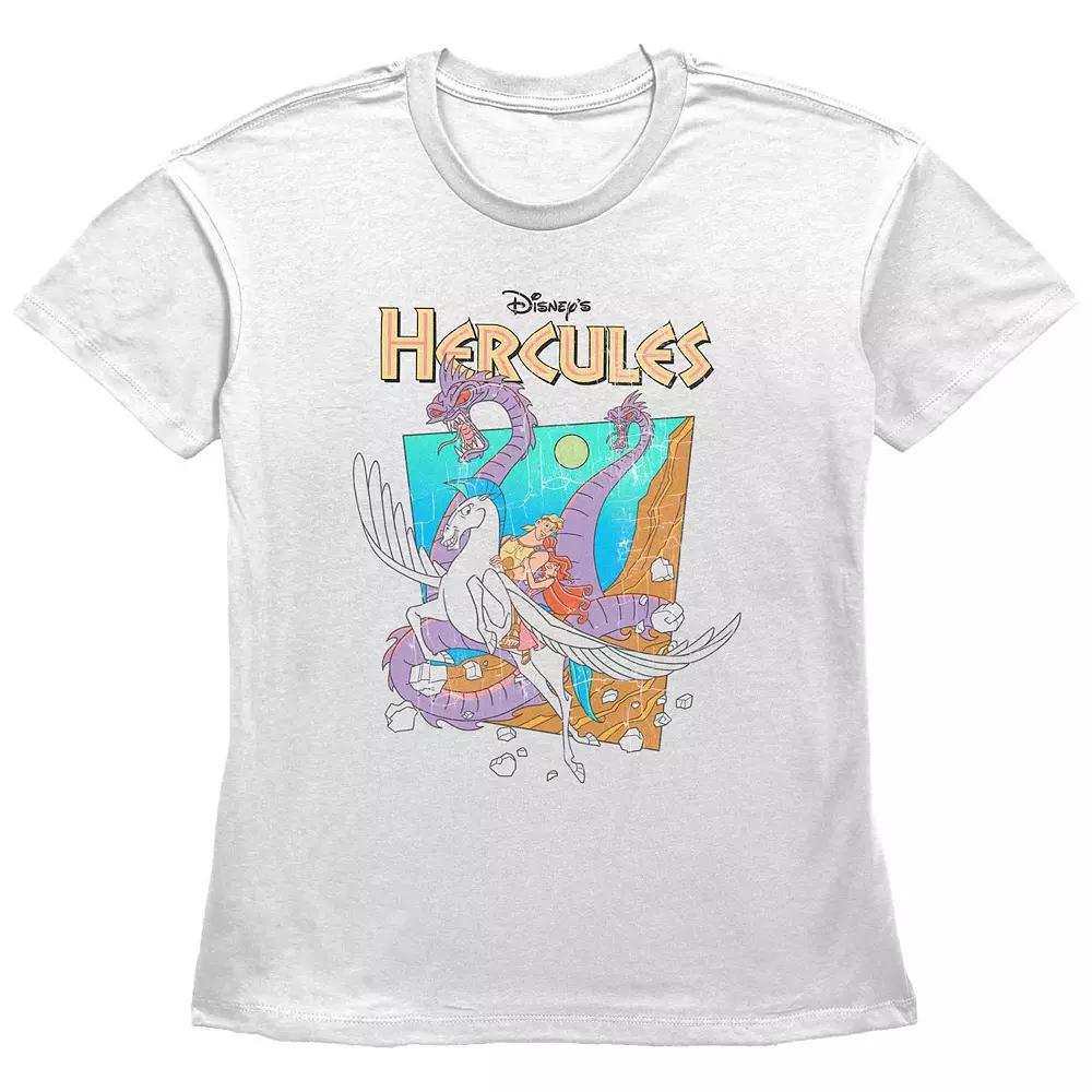 Disney's Hercules Women's Hydra Escape Cracked Image Graphic Tee, Size: XL, White Product Image