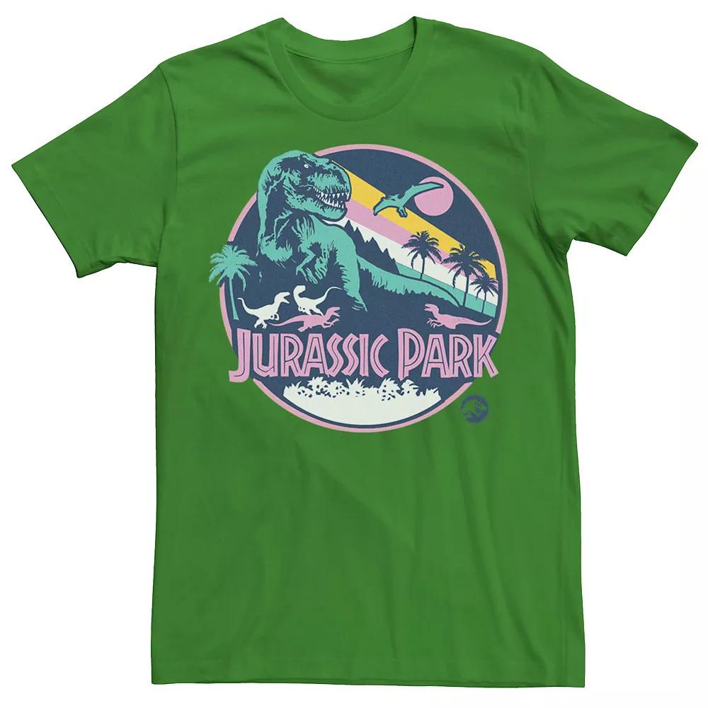 Men's Jurassic Park Retro Circle Color Stripes Tee,  Product Image