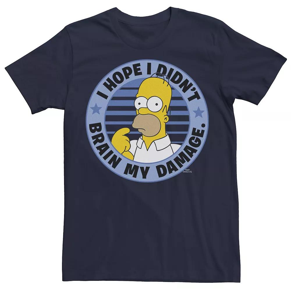 Men's The Simpsons Homer I Hope I Didn't Brain My Damage Tee, Size: Small, Blue Product Image