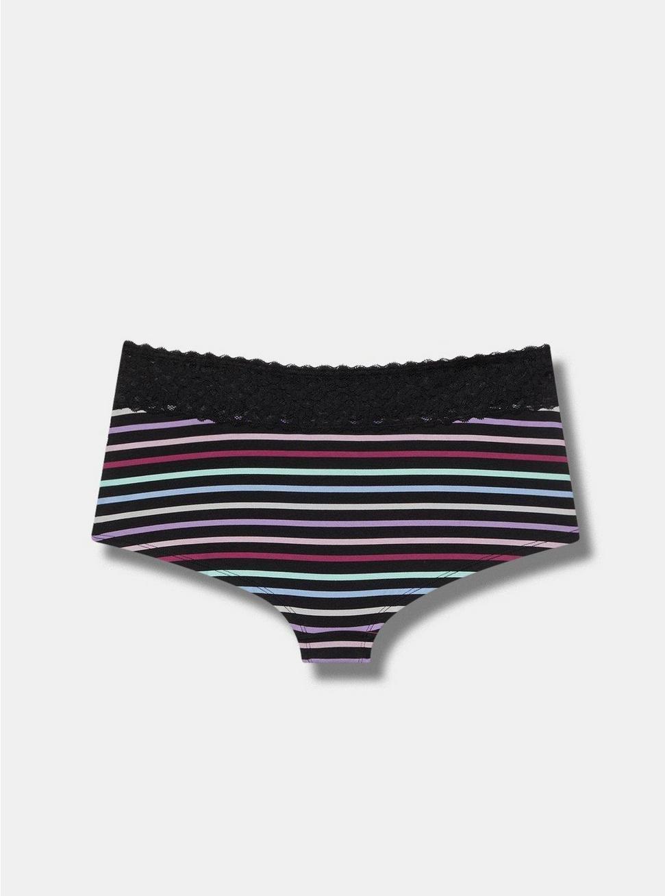 Cotton Mid-Rise Lace Trim Boyshort Panty Product Image