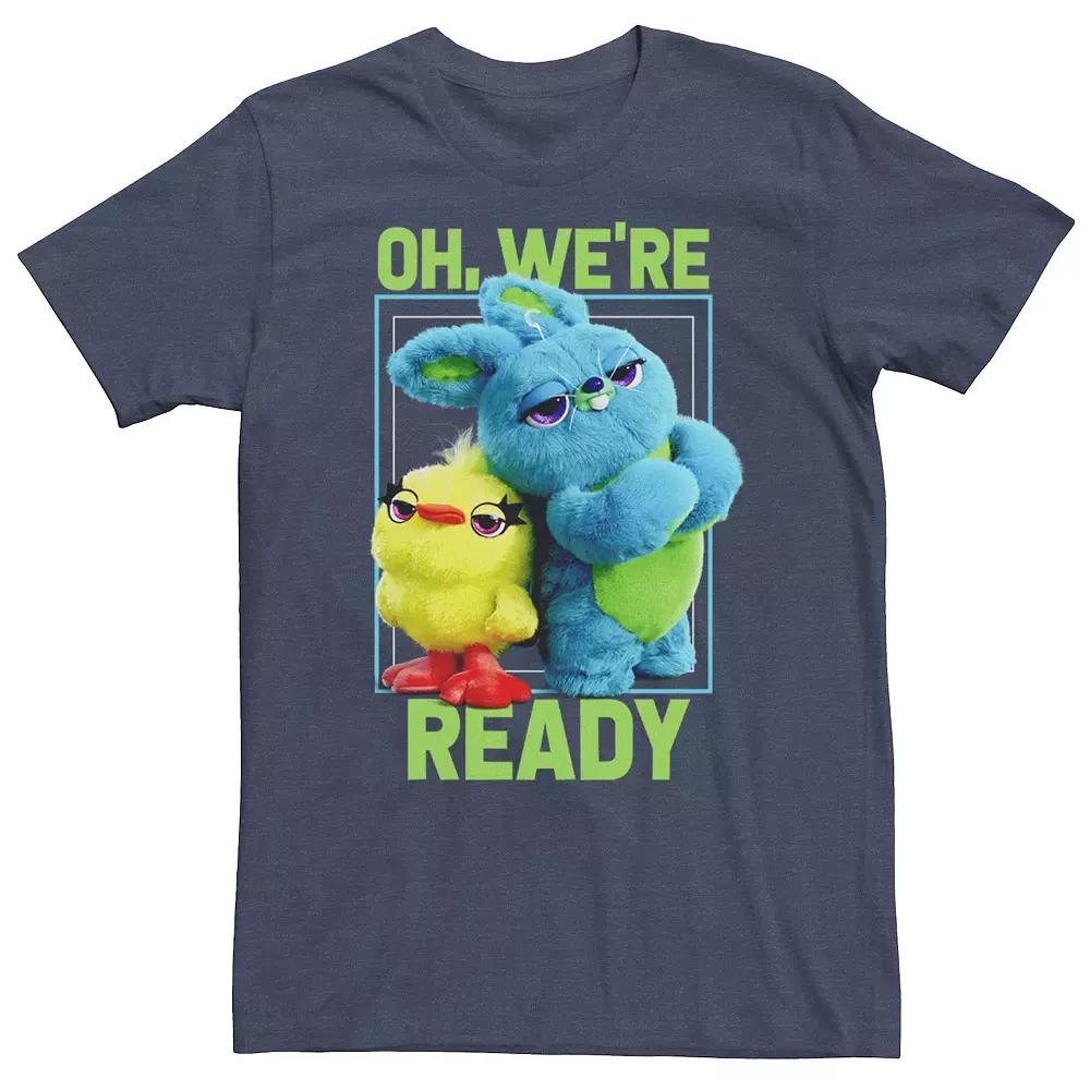 Big & Tall Disney / Pixar Toy Story 4 Ducky & Bunny Oh, We're Ready Tee, Men's, Size: 3XL, Navy Grey Product Image