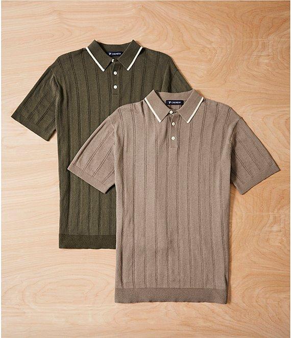 Cremieux Blue Label Cape Town Collection Solid Ribbed Short Sleeve Polo Sweater Product Image
