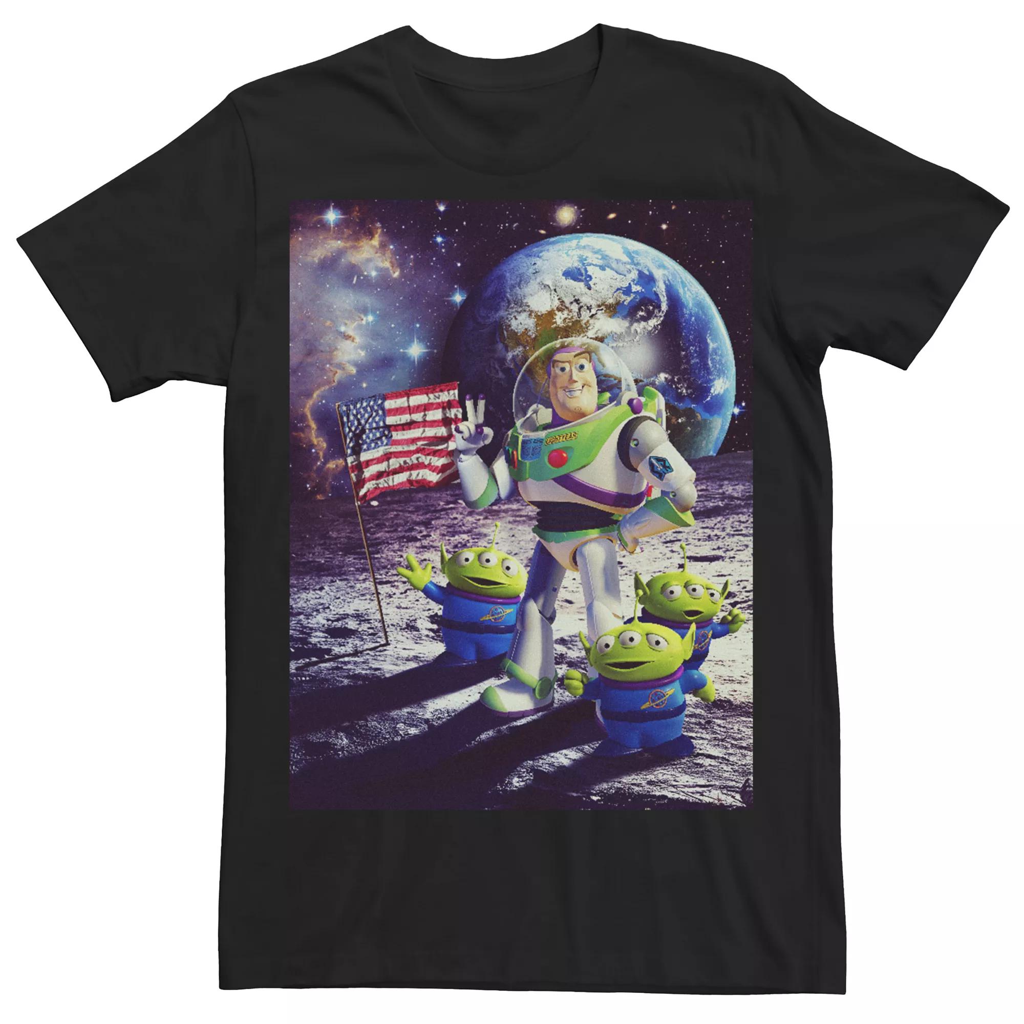 Mens Disney / Pixars Toy Story Buzz Lightyear On The Moon Aliens Tee Product Image
