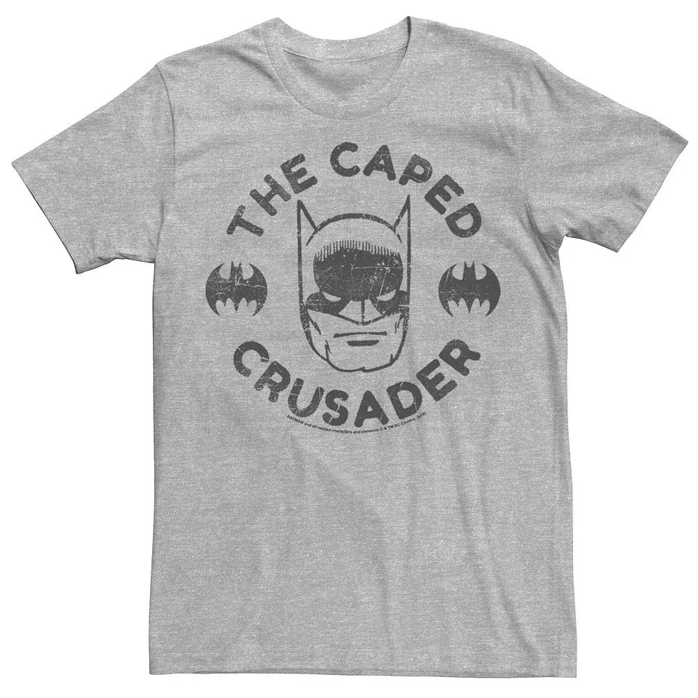 Men's Batman Distressed Crusader Bigface Text Tee,  Product Image