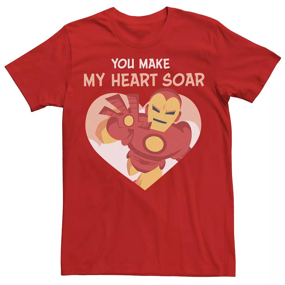 Men's Marvel Iron Man You Make My Heart Soar Valentine Card Tee,  Product Image