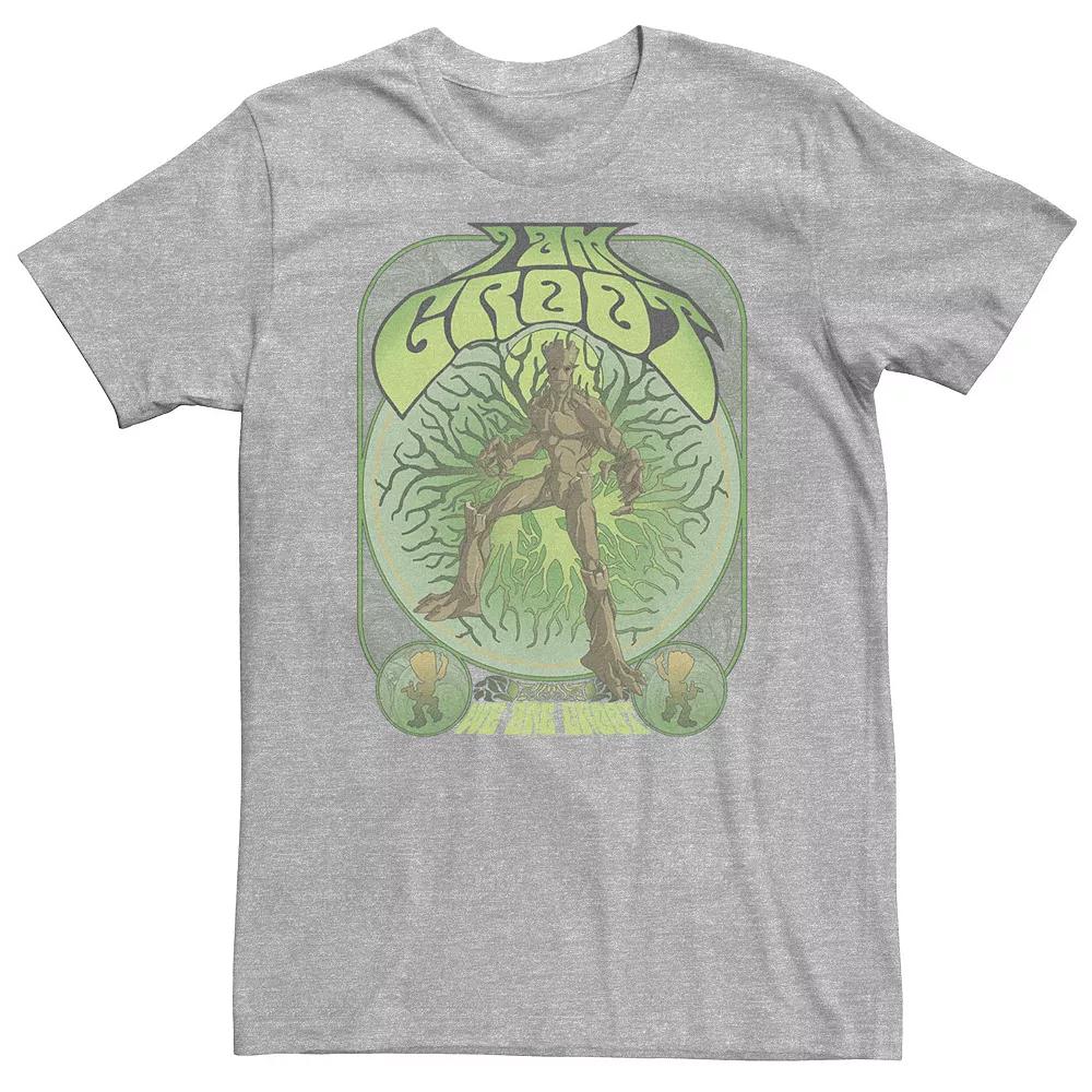 Big & Tall Marvel Guardians of the Galaxy Classic I Am Grrot Tee, Men's, Size: XXL Tall, Athletic Grey Product Image