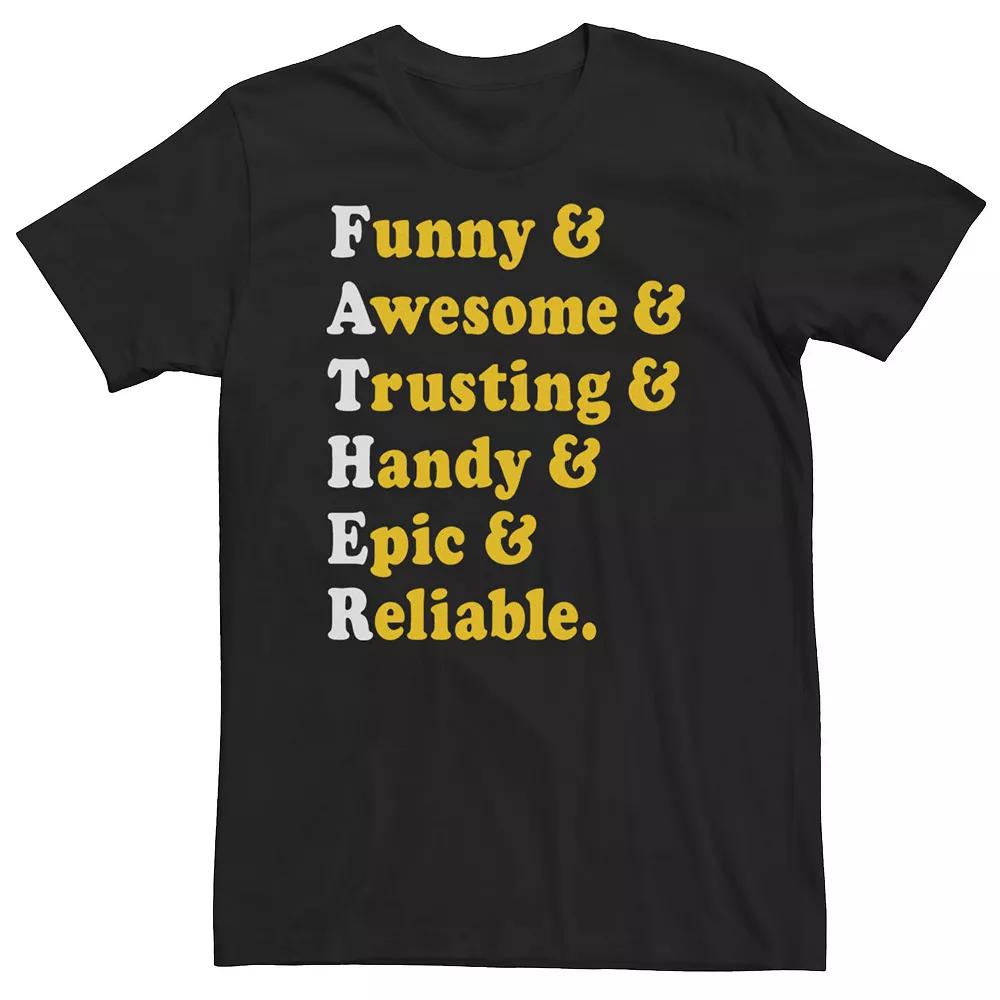 Big & Tall Father's Day Attributes Word Stack Tee, Men's,  Product Image