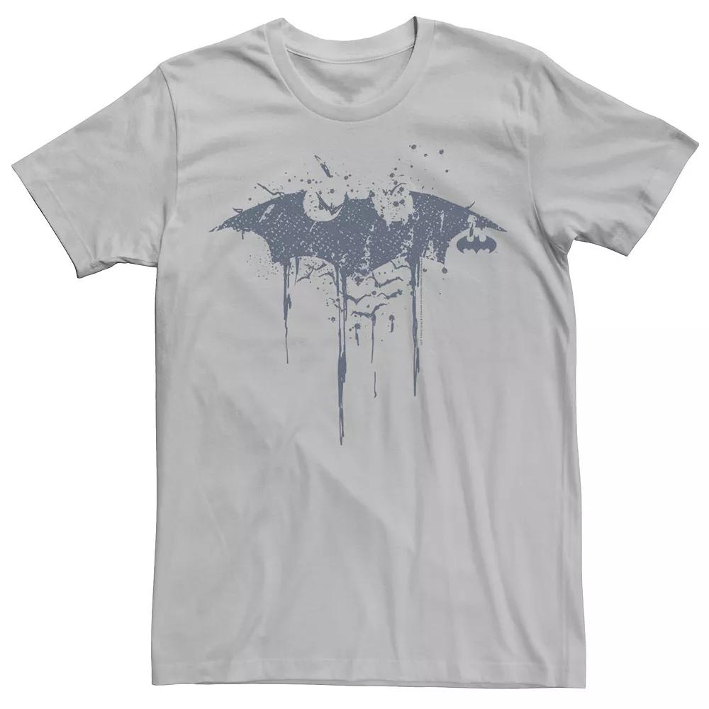 Men's DC Fandome Batman Painted Logo Splatter Tee, Size: XL, Silver Product Image