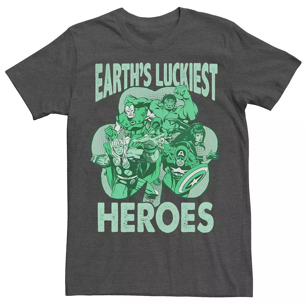 Big & Tall Marvel St. Patty's Earth's Luckiest Heroes Tee, Men's,  Product Image