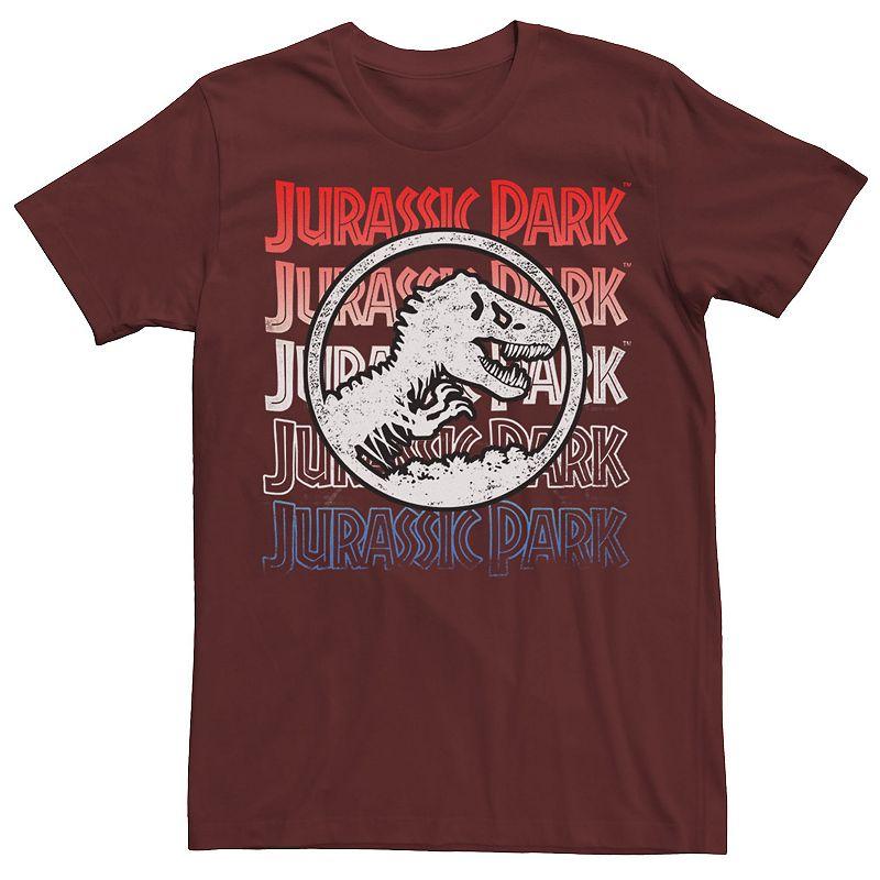 Men's Jurassic Park Red White And Blue Title Graphic Tee,  Product Image