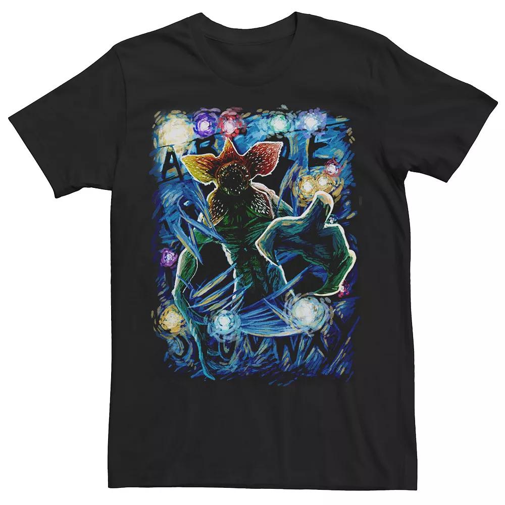 Men's Netflix Stranger Things Demogorgon Starry Night Letter Poster Tee,  Product Image