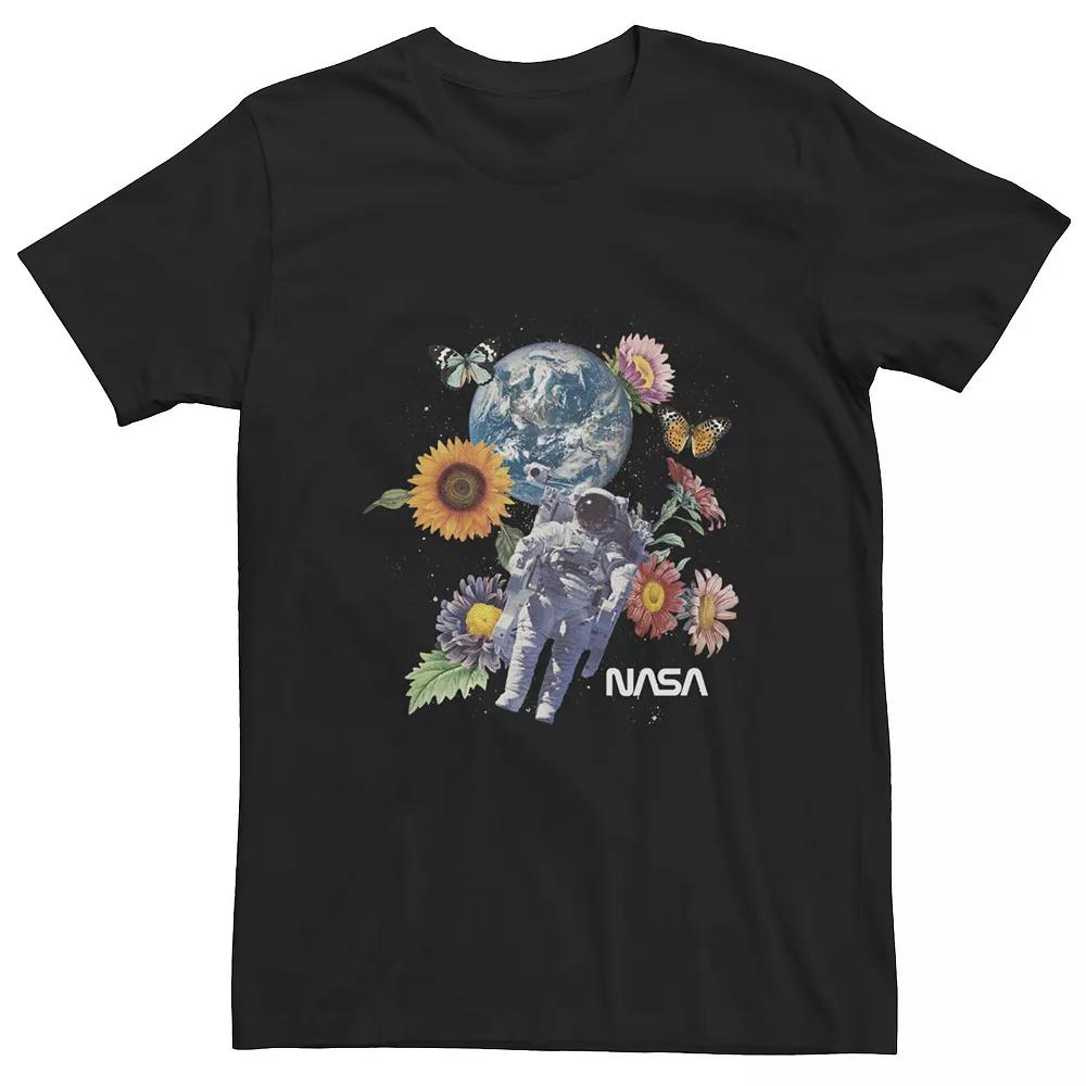 Big & Tall NASA Floral Astronaut Portrait Tee, Men's, Size: 3XL Tall, Black Product Image
