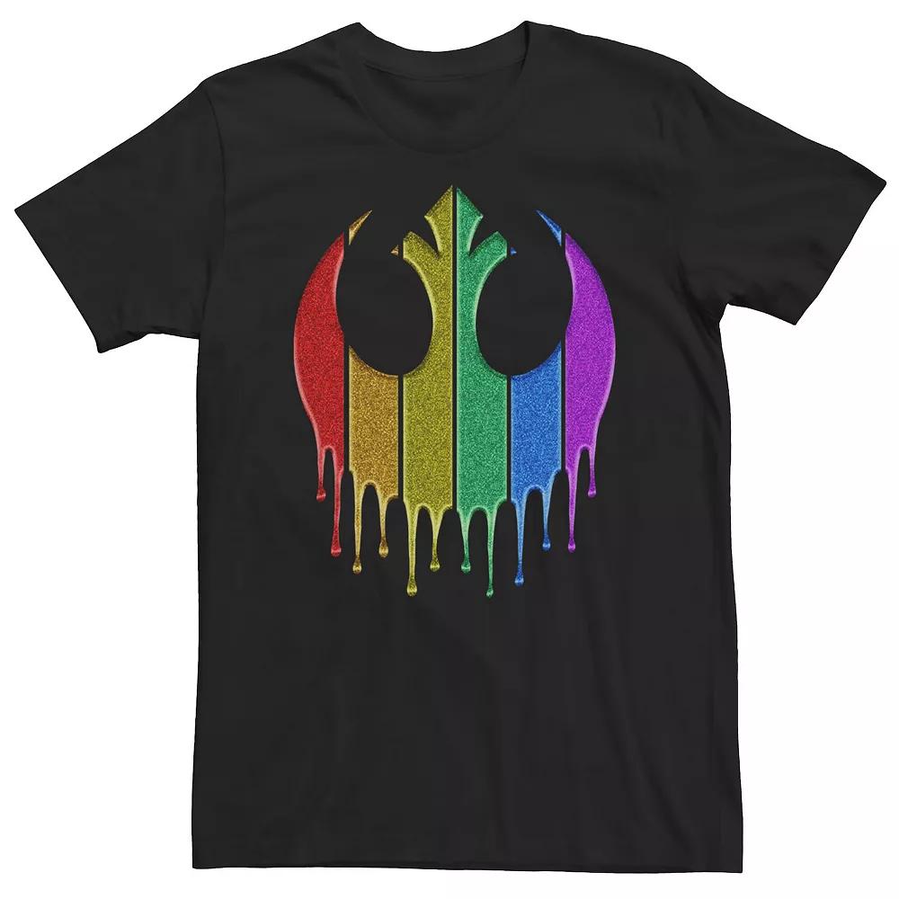 Big & Tall Star Wars Pride Rebel Rainbow Glitter Logo Tee, Men's,  Product Image