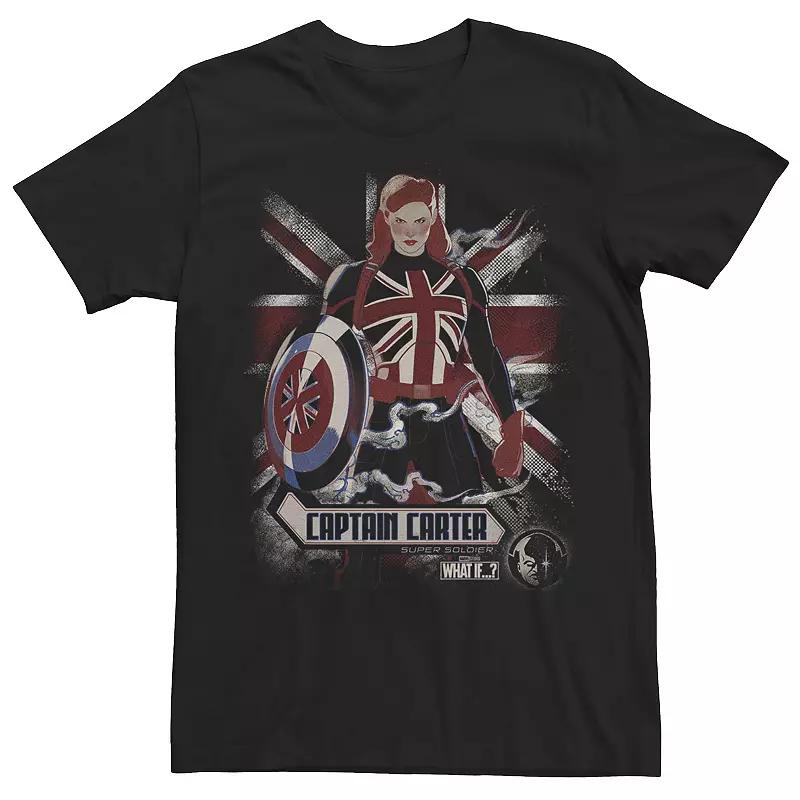 Men's Marvel What If Captain Carter Flag Poster Tee, Boy's,  Product Image