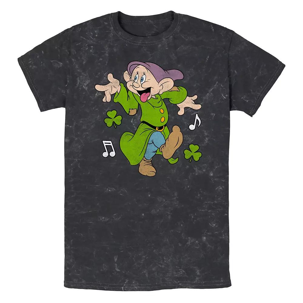 Disney's Snow White And The Seven Dwarfs Dopey Jig Dance Mineral Wash Men's Graphic Tee,  Product Image
