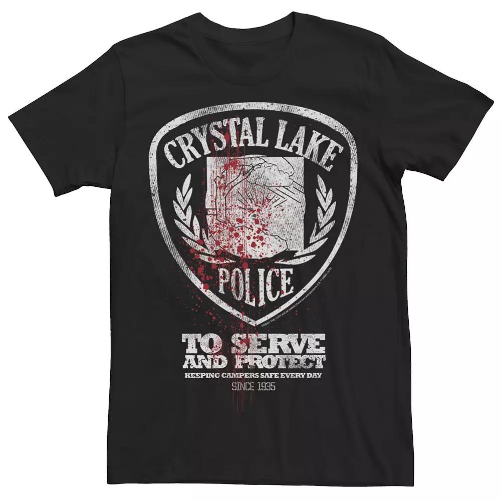 Men's Friday The 13th Crystal Lake Police Badge Blood Splatter Tee,  Product Image
