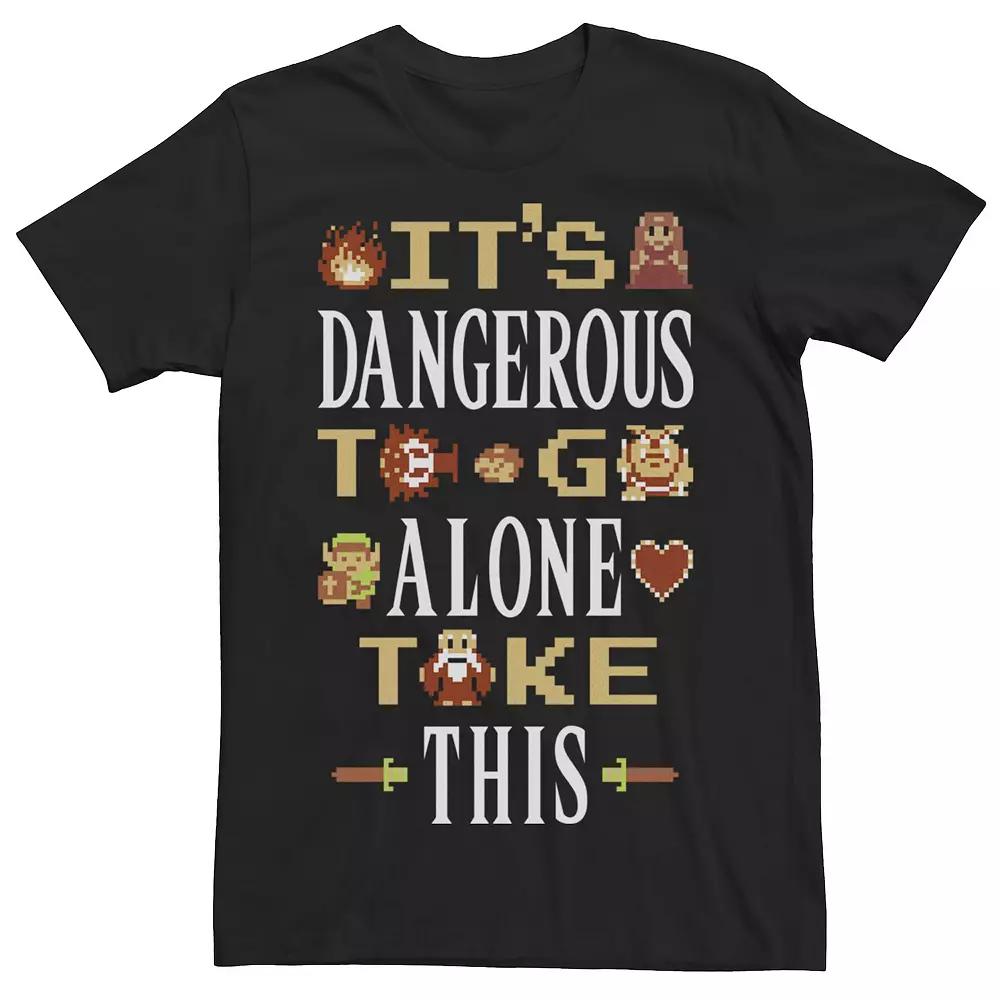 Men's Nintendo Legend of Zelda Dangerous To Go Alone 8 Bit Graphic Tee,  Product Image