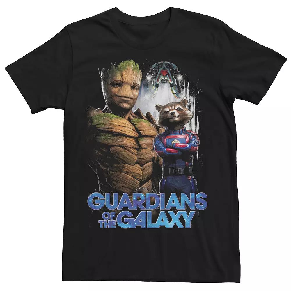 Men's Marvel Guardians Of The Galaxy Groot & Rocket Raccoon Poster Graphic Tee,  Product Image