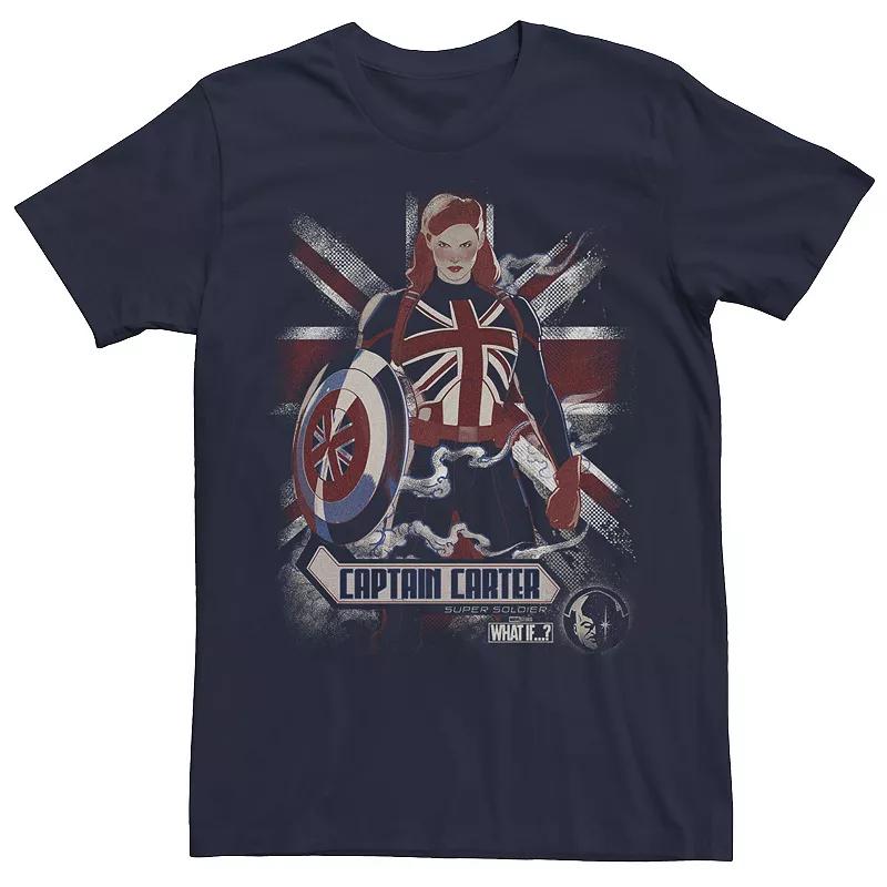 Men's Marvel What If Captain Carter Flag Poster Tee, Boy's,  Product Image