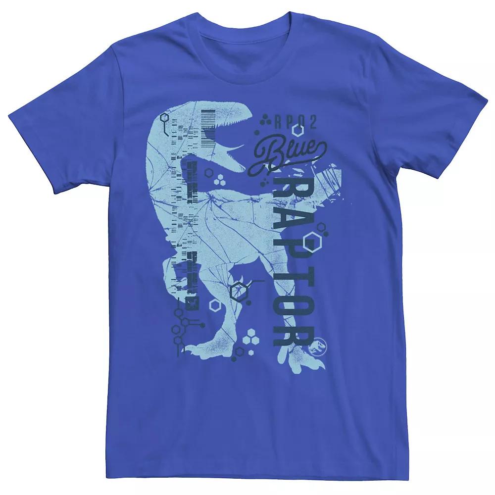 Men's Jurassic World Two Blue Raptor DNA Code Silhouette Tee,  Product Image