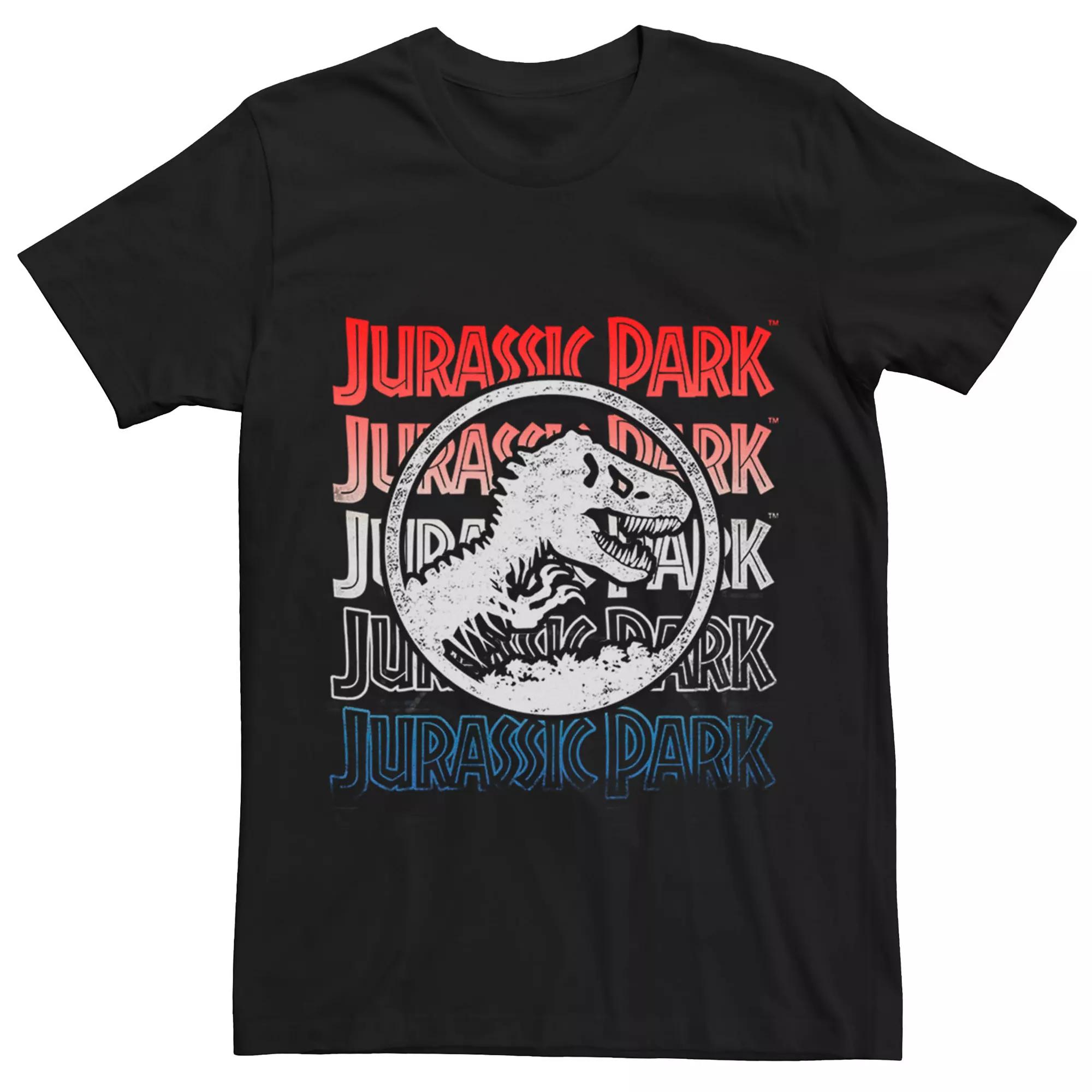 Men's Jurassic Park Red, White, & Blue Tee,  Product Image