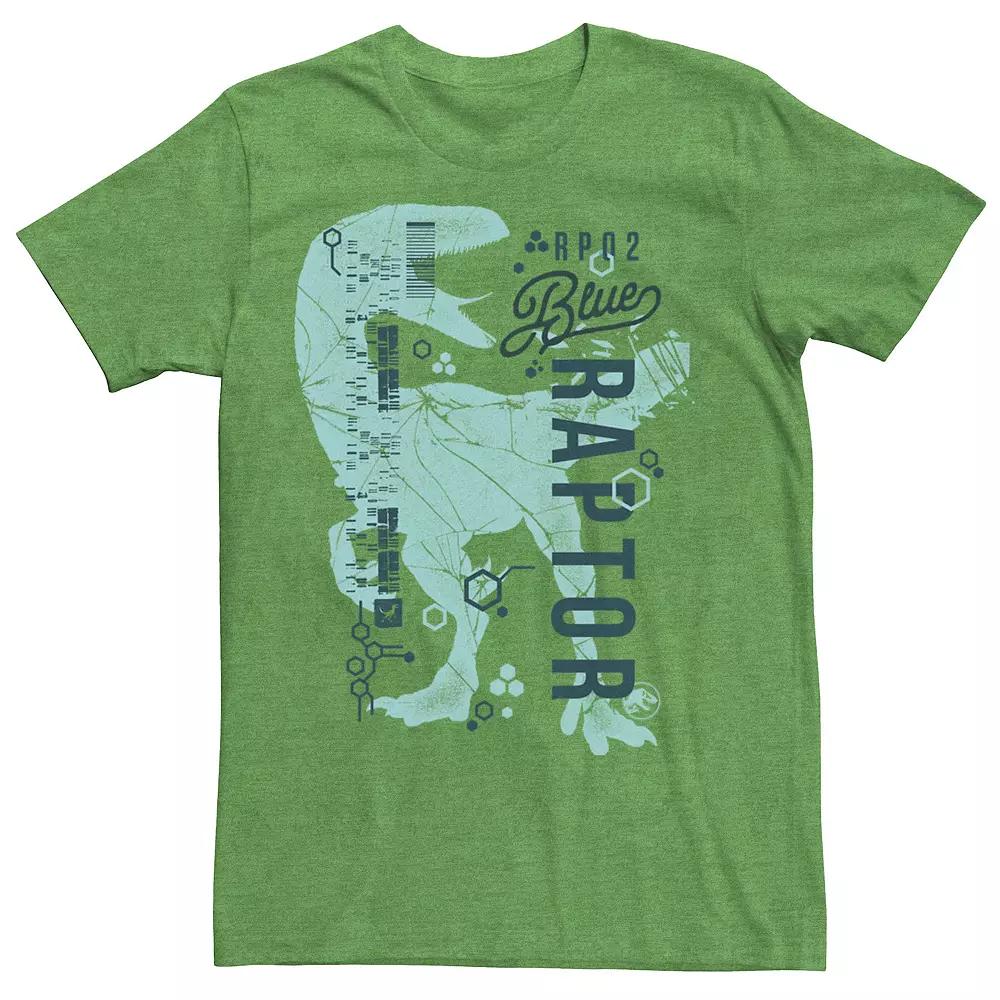 Men's Jurassic World Two Blue Raptor DNA Code Silhouette Tee,  Product Image