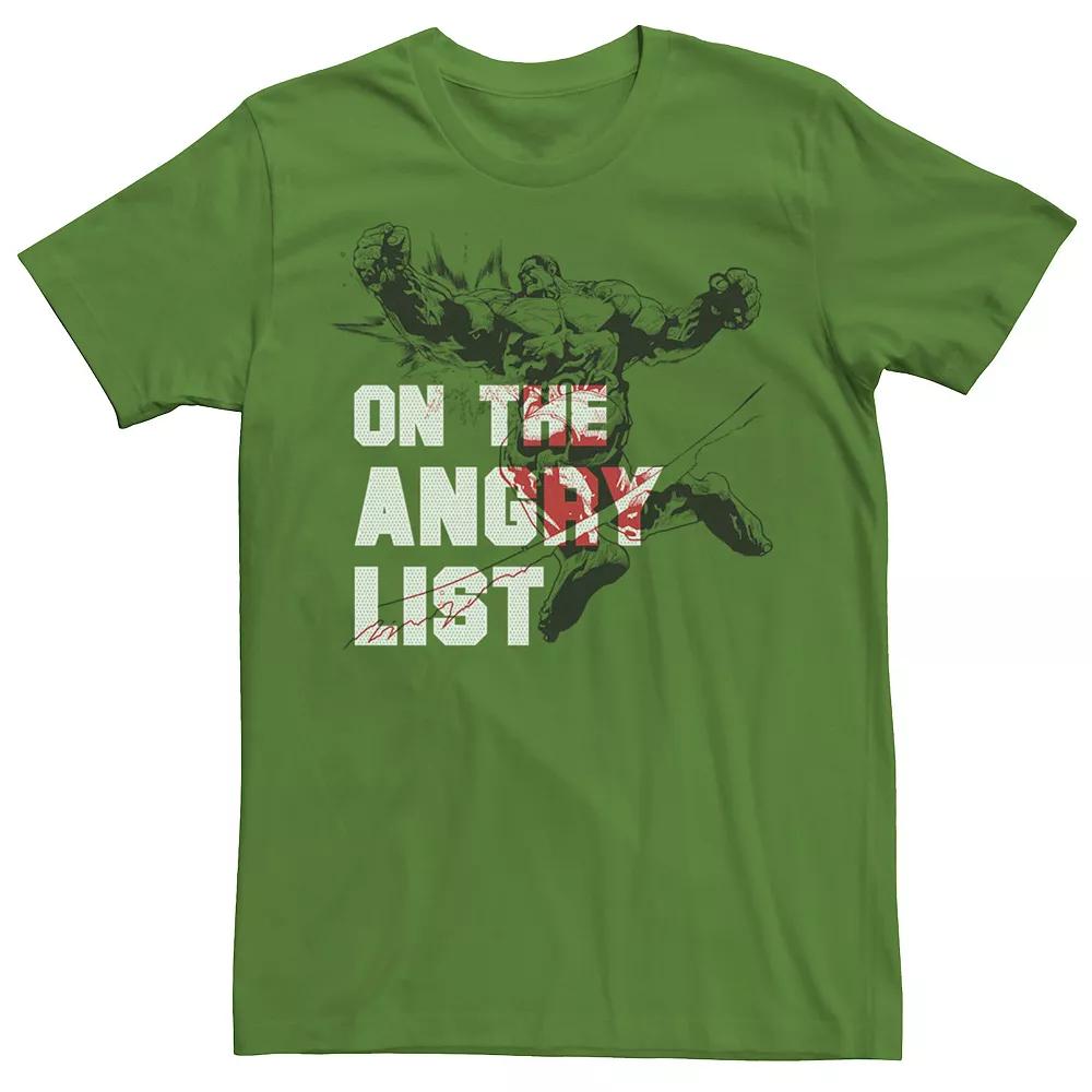 Men's Marvel Avengers The Hulk On The Angry List Christmas Tee, Size: XXL, Kelly Product Image