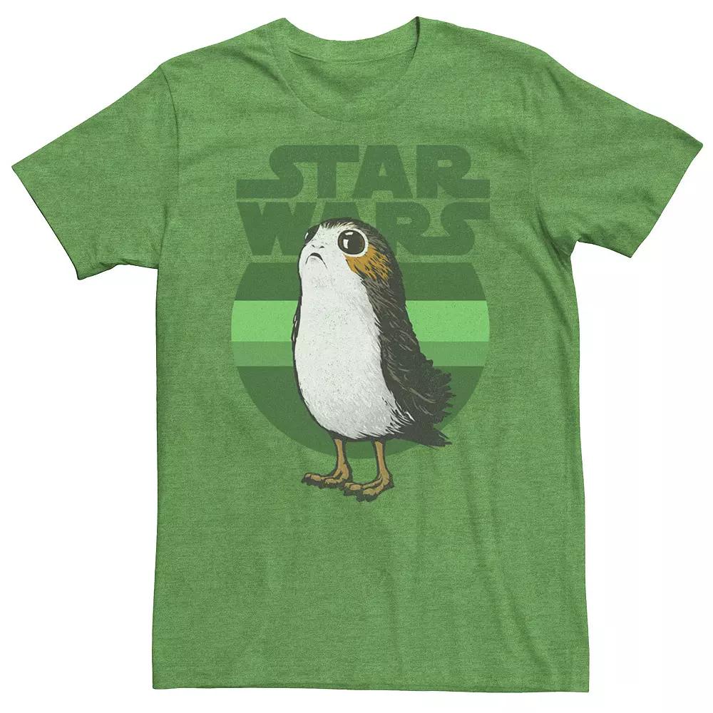 Men's Star Wars Porg Green Hue Retro Portrait Tee,  Product Image