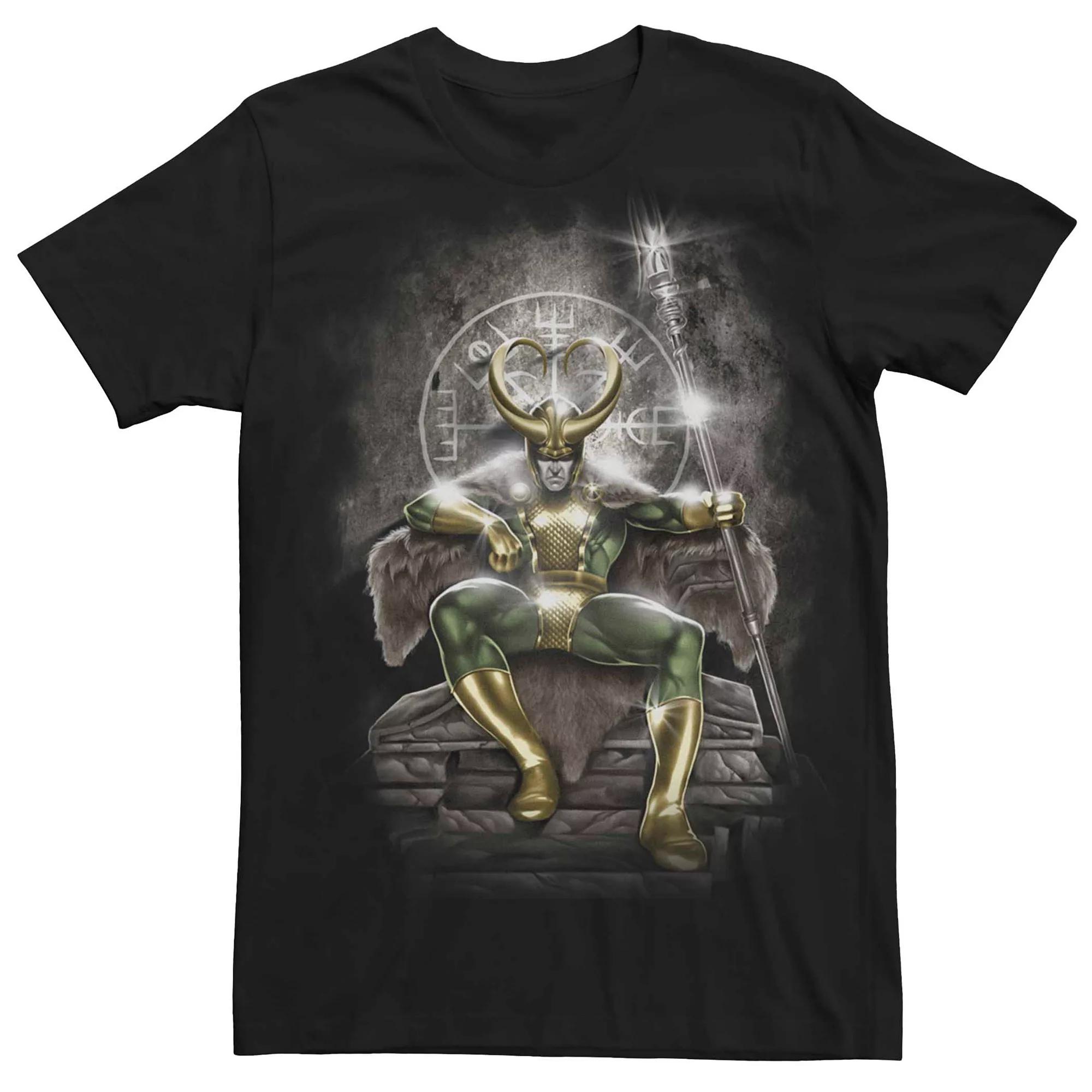 Men's Marvel's Loki Throne Portrait Classic Tee, Size: XL, Black Product Image