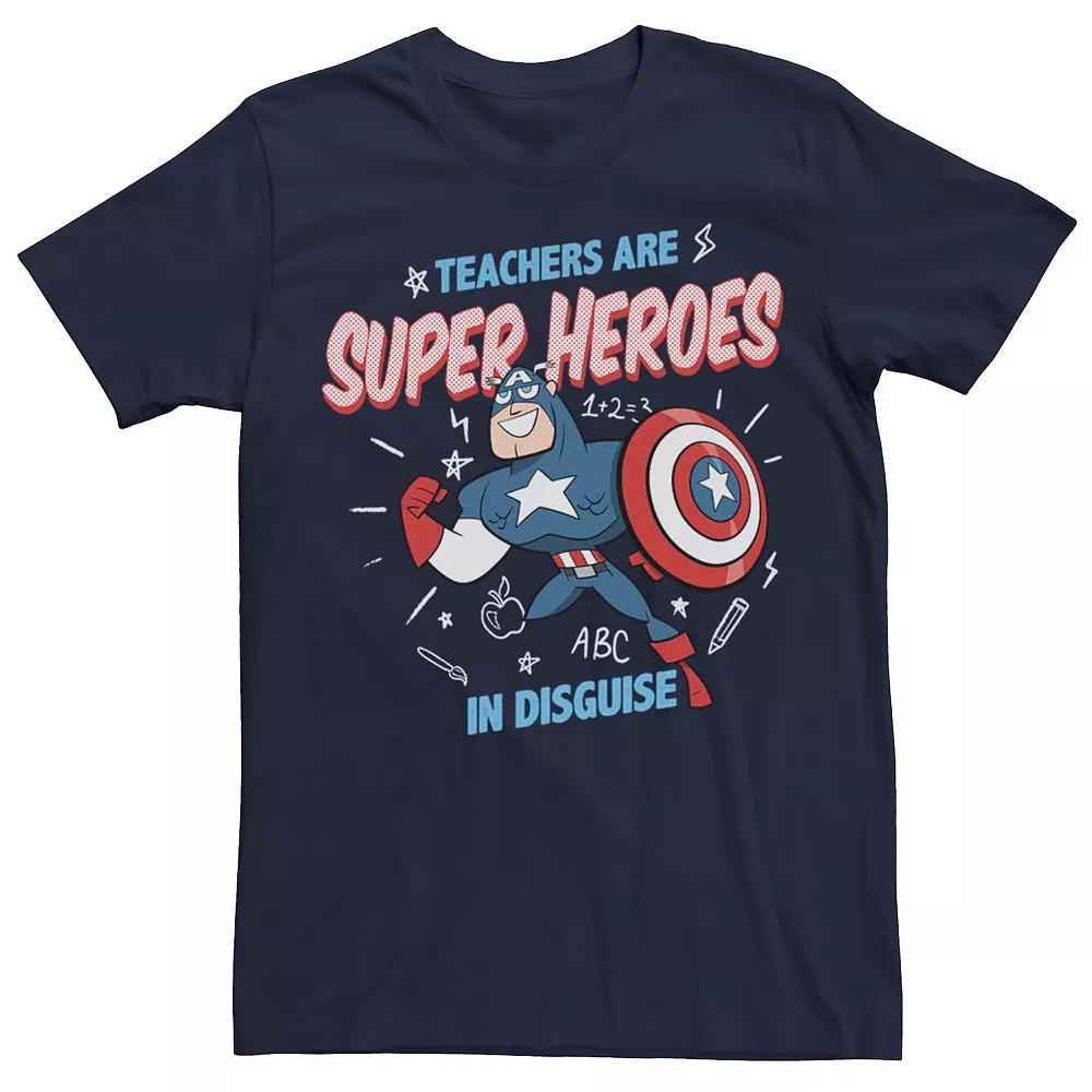 Men's Marvel Captain America Teachers Are Heroes Tee,  Product Image
