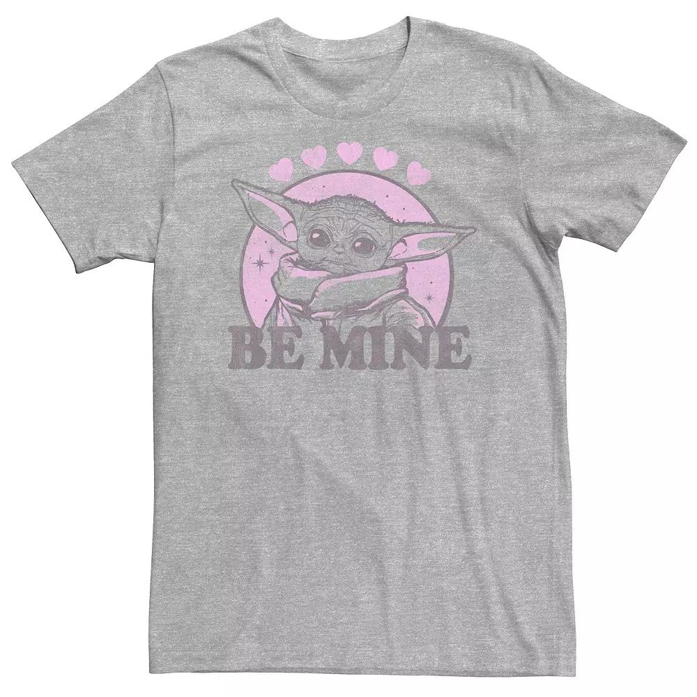 Big & Tall Star Wars The Mandalorian Be Mine Cirlce Grogu Hearts Tee, Men's,  Product Image