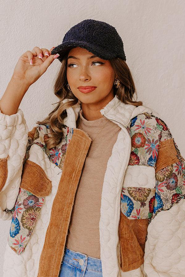 Easy To Style Sherpa Baseball Cap in Navy Product Image