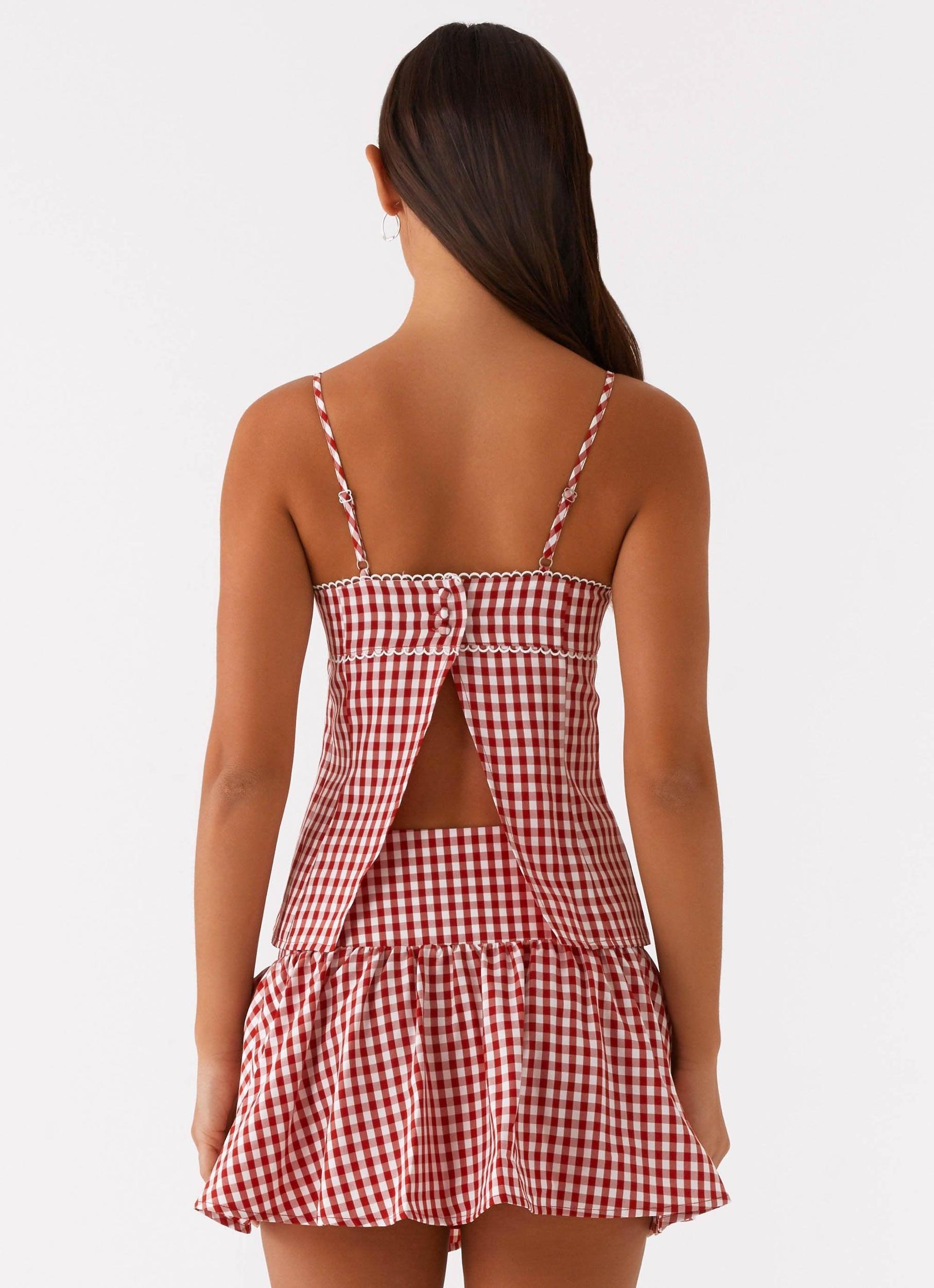 Bellamy Top - Red Gingham Product Image