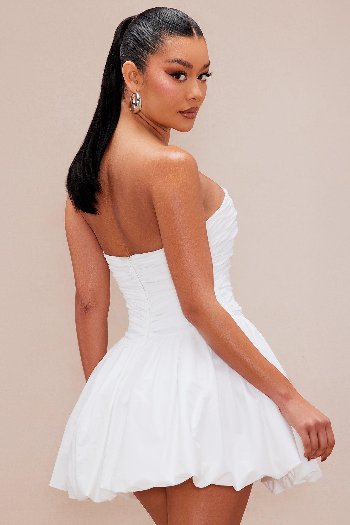 Penny Poplin Mini Dress - White Product Image