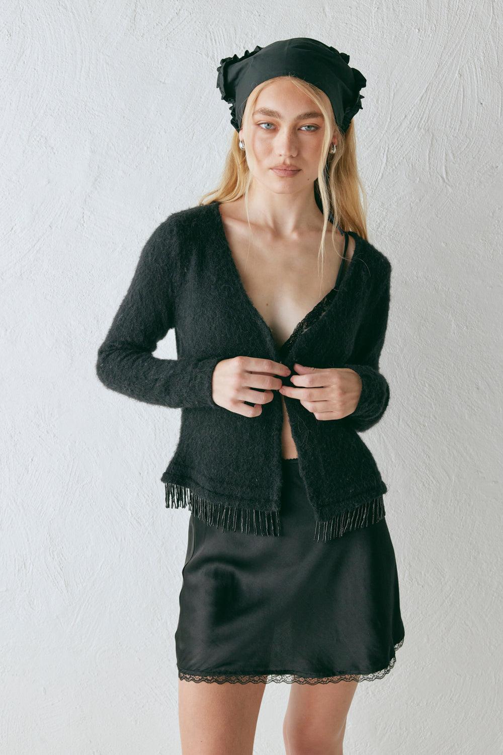 Edie Knit Cardigan Black Product Image