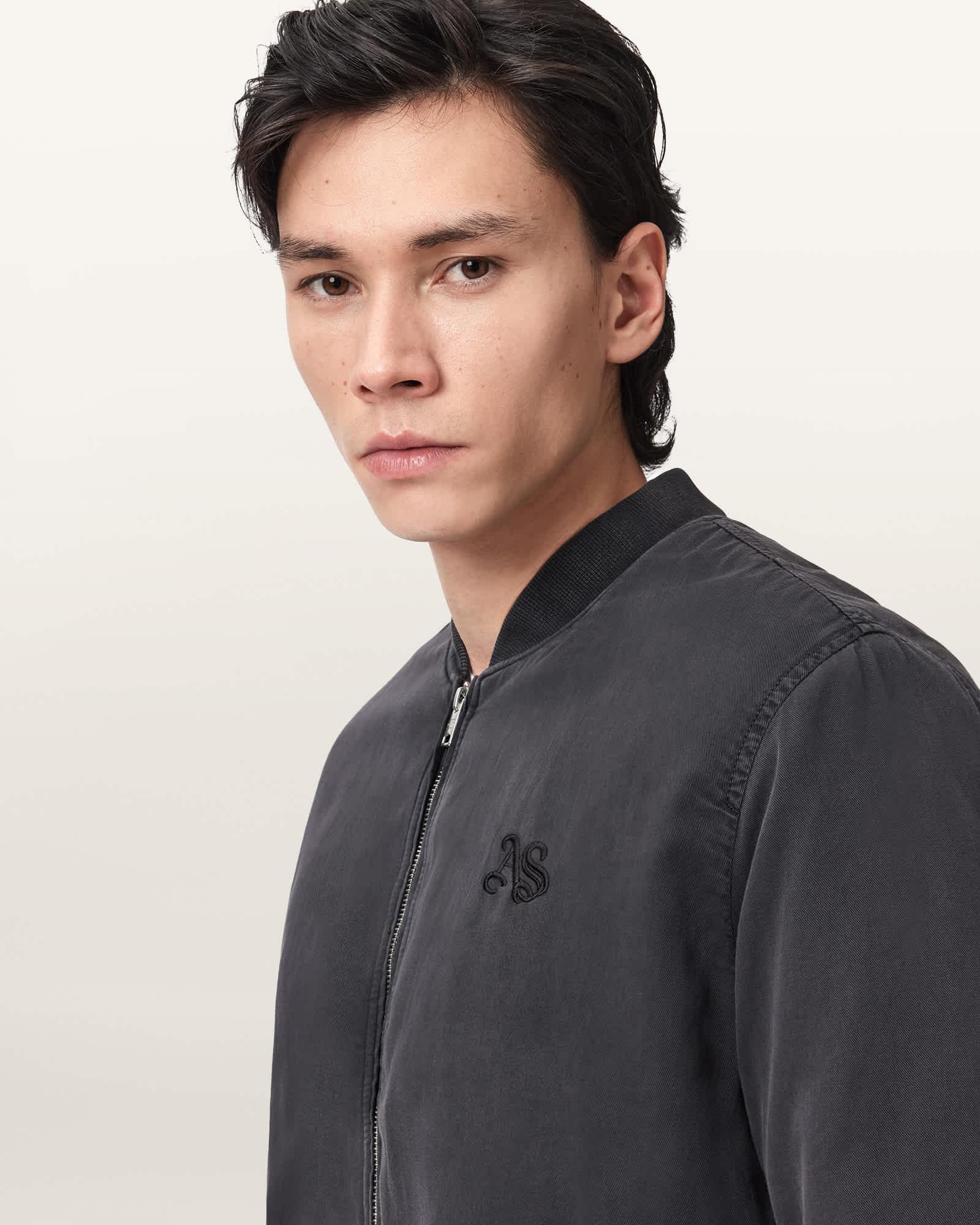 Forres Cotton Bomber Jacket BLAINN BLACK | ALLSAINTS US Product Image
