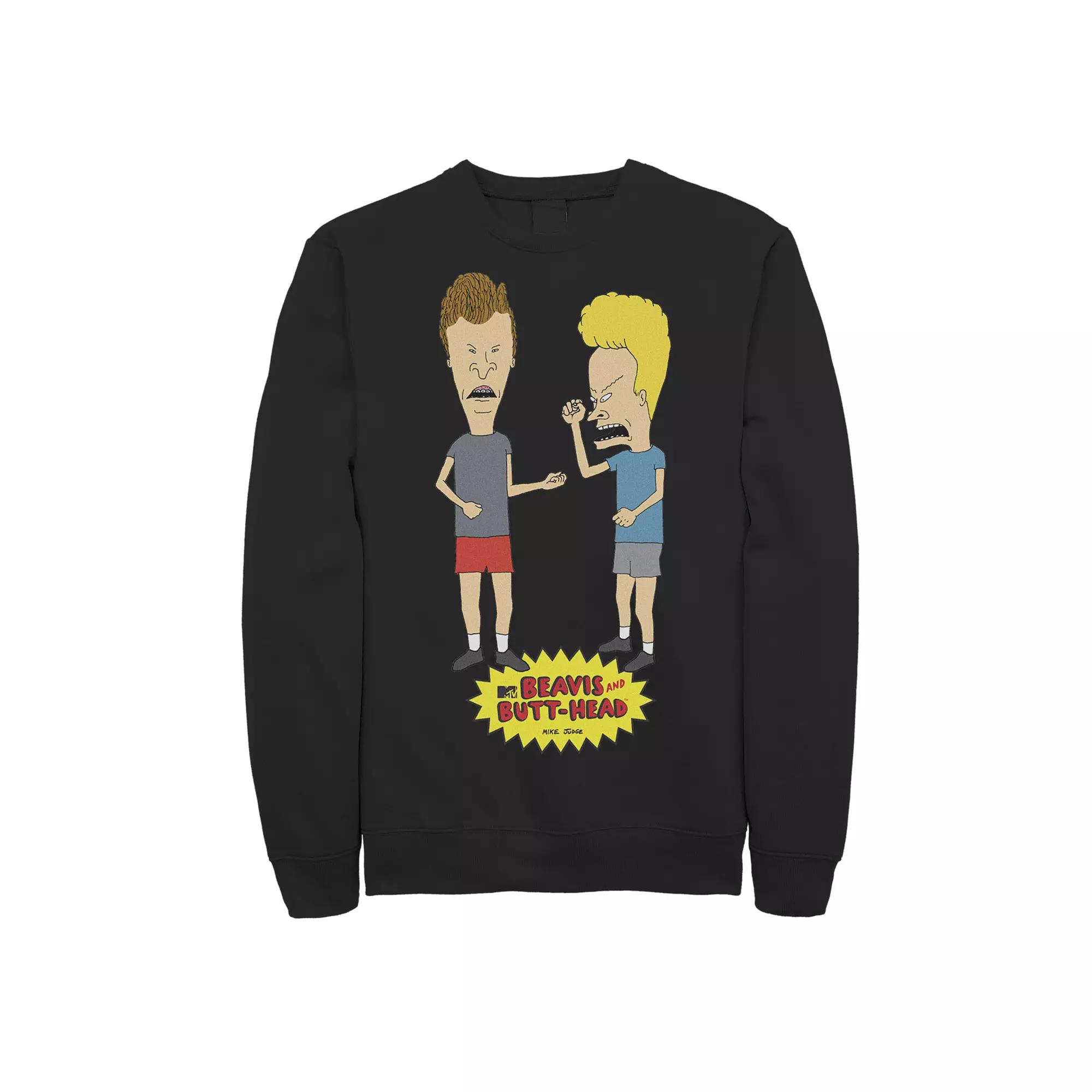 Men's Beavis And Butthead Breaking The Law Portrait Logo Sweatshirt,  Product Image