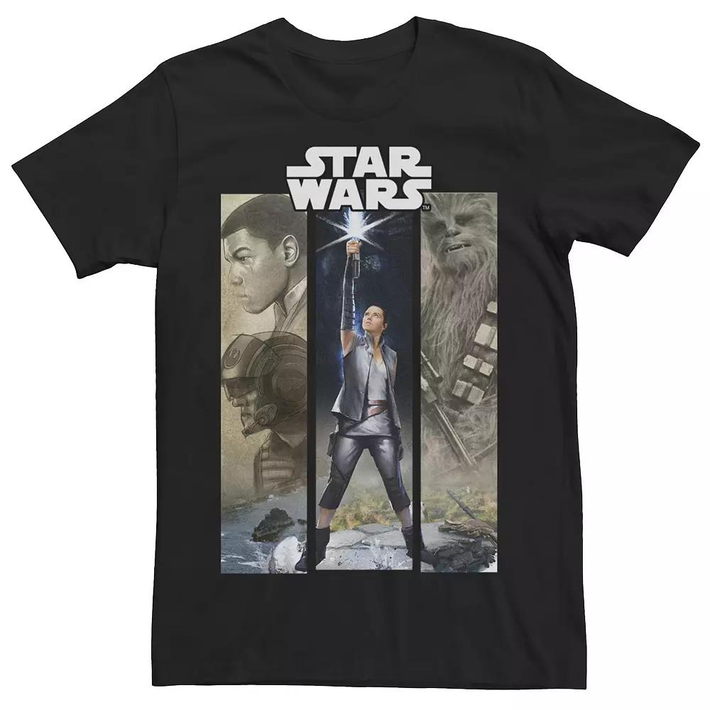 Men's Star Wars Last Jedi Rey, Finn, Poe, and Chewie Epic Panel Tee,  Product Image